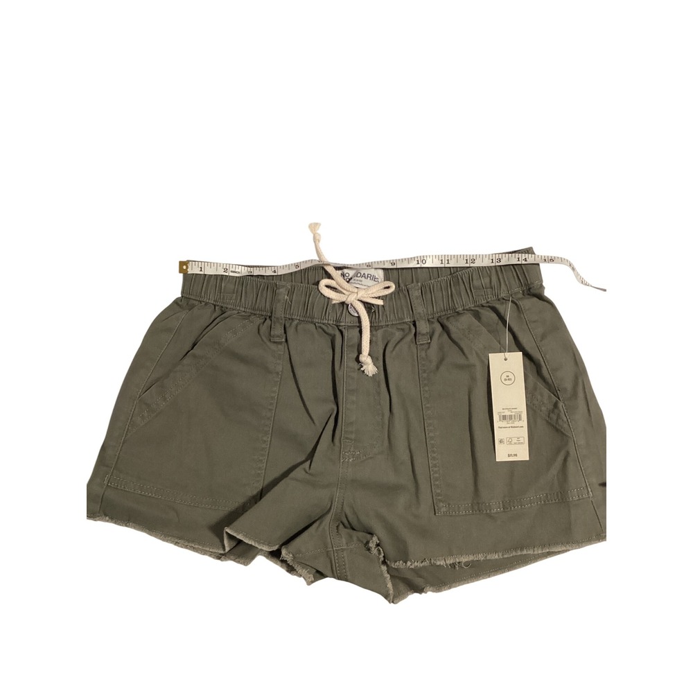 No Boundaries Olive Green Utility Shorts Women's Size M (8-10) Drawstring NWT